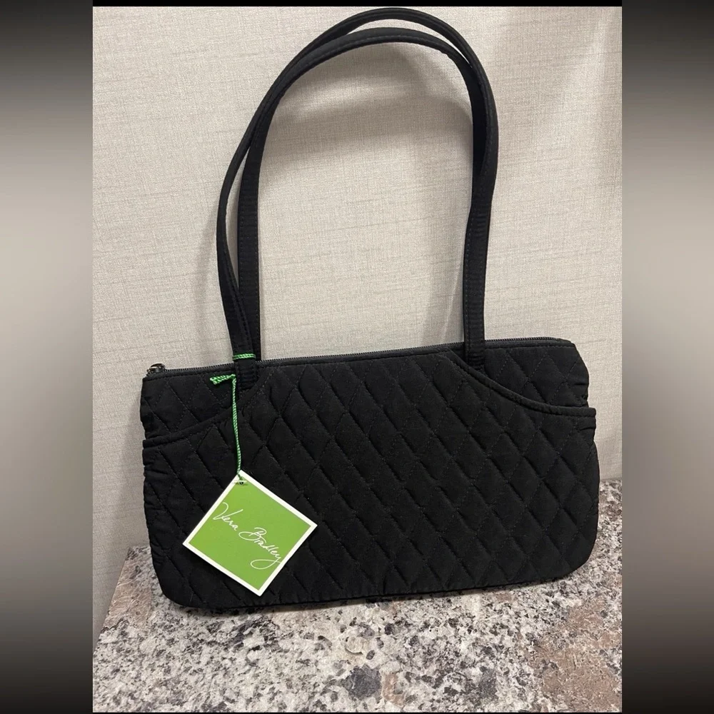 Vera Bradley Quilted Black Shoulder Bag - Picture 1 of 6